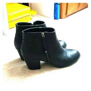 Express Black Faux Leather Booties